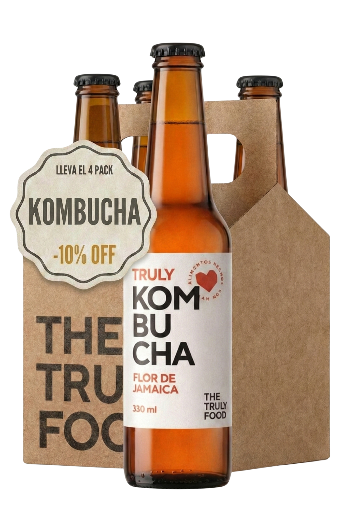 4-Pack Kombucha Flor de Jamaica 330ml